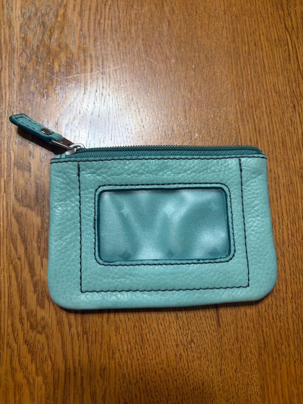 Fossil Turquoise Pebble Leather Zip Card/coin Pouch - Picture 2 of 7